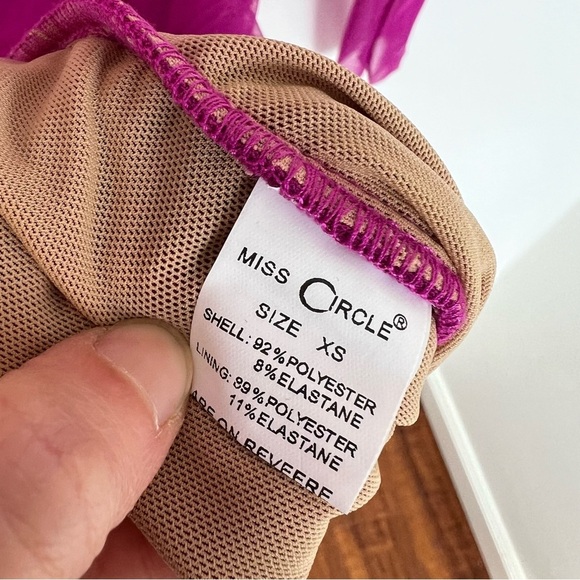 NWT Miss Circle Gillian Fuchsia Long Sleeve Mesh Dress size XS Pink - Picture 7 of 7